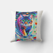 カラフルcat、スプラッシュ絵を描、着色グレーディング クッション (裏面)