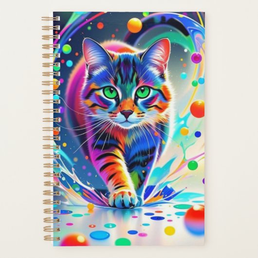 カラフルcat、スプラッシュ絵を描、着色グレーディング プランナー手帳 (正面)