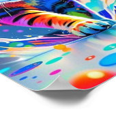 カラフルcat、スプラッシュ絵を描、着色グレーディング ポスター (角)