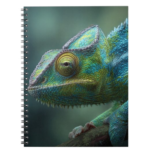 カラフルChameleon Close Up Notebook ノートブック (正面)