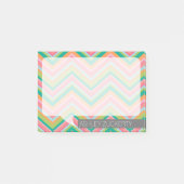 カラフルChevronsトークのバパーソナライズされたブル名 ポストイット (正面)