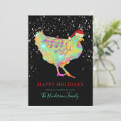 カラフルChristmas Hen Add Name シーズンカード (スタンド正面)