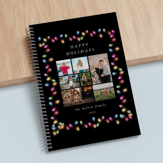 カラフルChristmas Lights複数写真ノートブック ノートブック