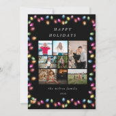 カラフルChristmas Lights Multiple Photos シーズンカード (正面)