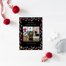 カラフルChristmas Lights Multiple Photos シーズンカード