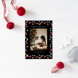 カラフルChristmas Lights One Photo シーズンカード
