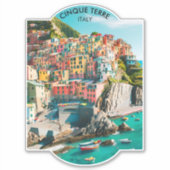 カラフルCinque Terre，イタリア – カスタマイズ可能な写真 シール (正面)