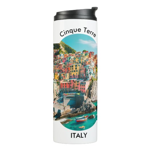 カラフルCinque Terre,イタリア – カスタマイズ可能な写真 タンブラー (回転左)