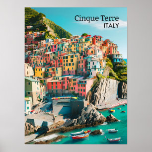 カラフルCinque Terre，イタリア – カスタマイズ可能な写真 ポスター