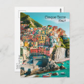 カラフルCinque Terre，イタリア – カスタマイズ可能な写真 ポストカード (正面/裏面)