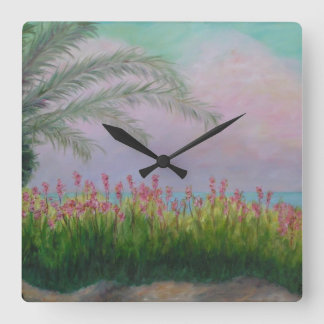 カラフルCLEARWATERのフロリダの柱時計 スクエア壁時計