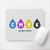 カラフルCMYKインク滴マウスパッド マウスパッド (マウス)