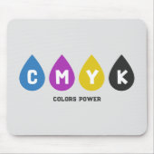 カラフルCMYKインク滴マウスパッド マウスパッド (正面)
