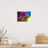 カラフルCOVID-19パンデミックプリントの現実 ポスター (キッチン)