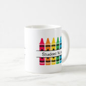カラフルCrayons学生名Mug コーヒーマグカップ (正面右)