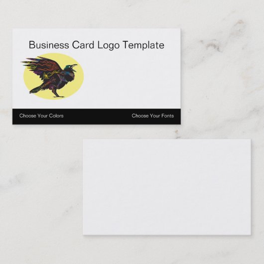 カラフルCrowまたはRavenロゴの名刺 名刺 (正面/裏面)