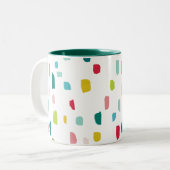 カラフルDABS絵を描フェスティバルおもしろいはっきりした(明) ツートーンマグカップ (正面左)