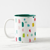 カラフルDABS絵を描フェスティバルおもしろいはっきりした(明) ツートーンマグカップ (左)