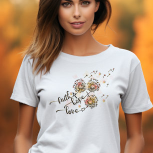 カラフルDandelion Christian Faith Hope Love Tシャツ