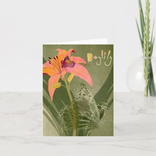 カラフルDaylily Greeting空白の Card サンキューカード (正面)