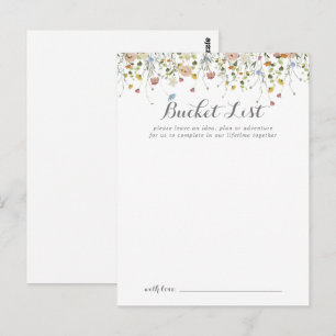 カラフルDiny Wildの結婚Bucket List Cards ポストカード