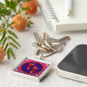 カラフルDiwali Rangoli（フットプリント） キーホルダー (側面)