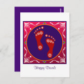 カラフルDiwali Rangoli（フットプリント） ポストカード (正面/裏面)