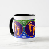 カラフルDiwali Rangoli(フットプリント) マグカップ (正面左)