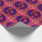 カラフルDiwali Rangoli（フットプリント） ラッピングペーパー (角)