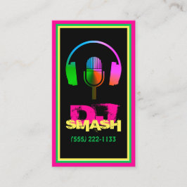 カラフルDJミュージシャンミュージックスタジオカード 名刺