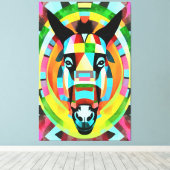 カラフルDonkey Geometric Art抽象芸術 キャンバスプリント (インサイチュ (ウッドフロア))