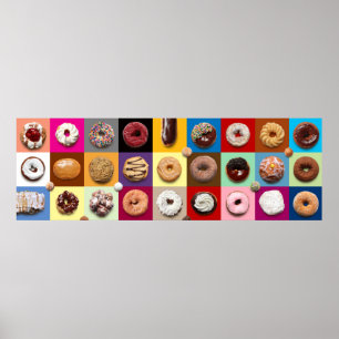 カラフルDonuts Extra Wide Poster ポスター