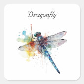 カラフルDragonflyのカスタマイズ スクエアシール (正面)