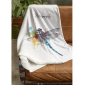 カラフルDragonflyのカスタマイズ フリースブランケット