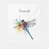 カラフルDragonflyのカスタマイズ フリースブランケット (正面)