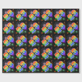 カラフルFireworks +レインボーパターン「23」イベント番号 ラッピングペーパー (フラット)