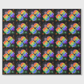 カラフルFireworks +レインボーパターン「32」イベント番号 ラッピングペーパー (フラット)