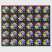 カラフルFireworks +レインボーパターン「33」イベント番号 ラッピングペーパー (フラット)