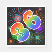 カラフルFireworks +レインボーパターン「36」イベント番号 スタンダードランチョンナプキン (正面)