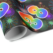 カラフルFireworks +レインボーパターン「38」イベント番号 ラッピングペーパー (ロールコーナー)