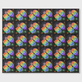 カラフルFireworks +レインボーパターン「39」イベント番号 ラッピングペーパー (フラット)