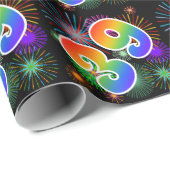 カラフルFireworks +レインボーパターン「39」イベント番号 ラッピングペーパー (ロールコーナー)