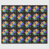 カラフルFireworks +レインボーパターン「55」イベント番号 ラッピングペーパー (フラット)