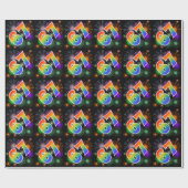 カラフルFireworks +レインボーパターン「67」イベント番号 ラッピングペーパー (フラット)