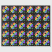 カラフルFireworks +レインボーパターン「68」イベント番号 ラッピングペーパー (フラット)