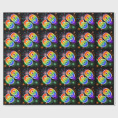 カラフルFireworks +レインボーパターン「69」イベント番号 ラッピングペーパー (フラット)