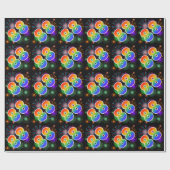 カラフルFireworks +レインボーパターン「88」イベント番号 ラッピングペーパー (フラット)