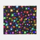 カラフルFireworks Starsデザイン フリースブランケット (正面(横))