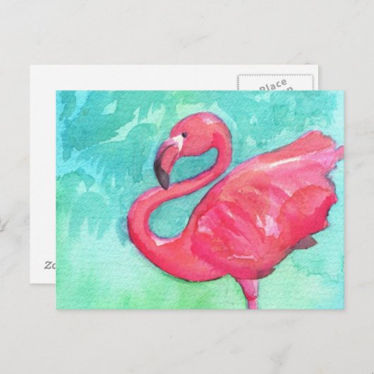 カラフルflamingo絵を描のポストカード ポストカード (正面/裏面)