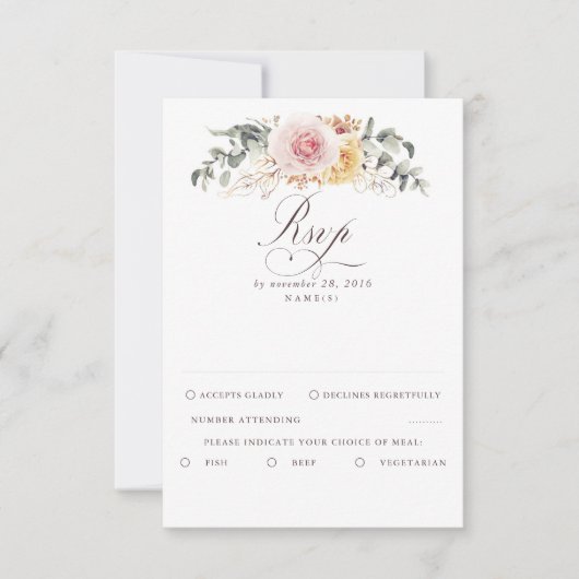 カラフルFolids Boho Wedding RSVP (正面)